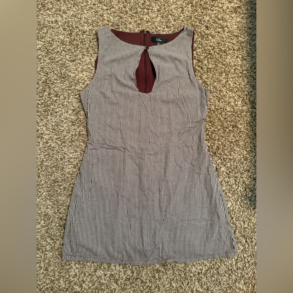 Lulu's Brown and White Keyhole Mini Dress